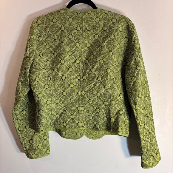 NIE & ZOE Sz L Patterned Unlined Blazer with Contrasting Black Thread Pattern - Picture 9 of 9